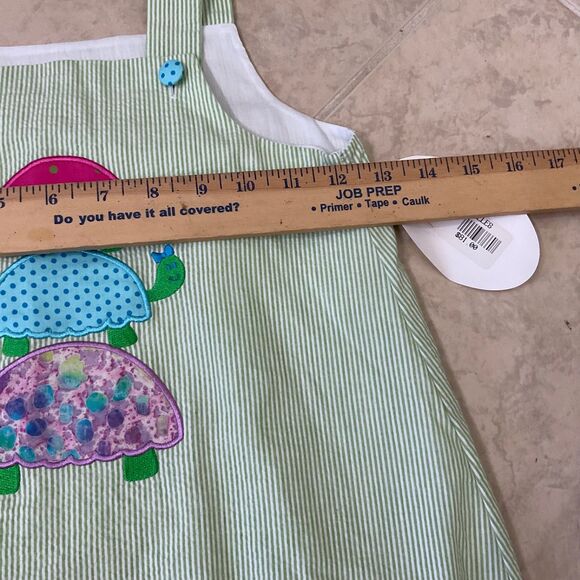 Mulberry St. Dress Little Girls Size 4 Jumper Dress Appliqué’ Turtles NWT! USA - Picture 8 of 9